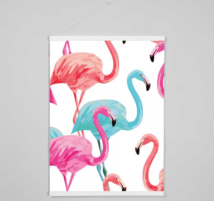 Flamingo Colours Hanging Poster - Wallart-Direct UK