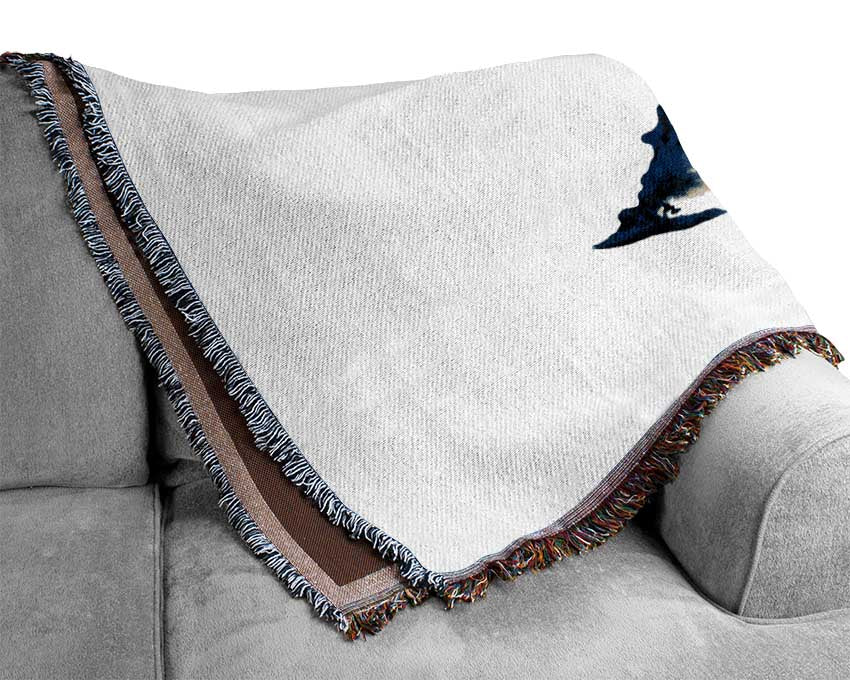 Blue Whale Tail Woven Blanket