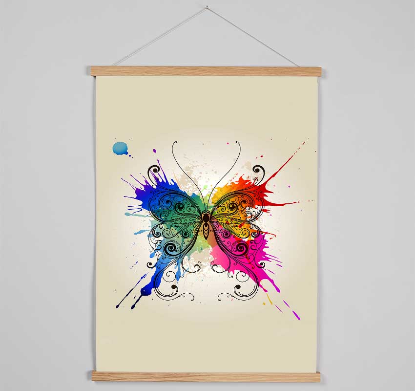 Rainbow Splash Butterfly Hanging Poster - Wallart-Direct UK