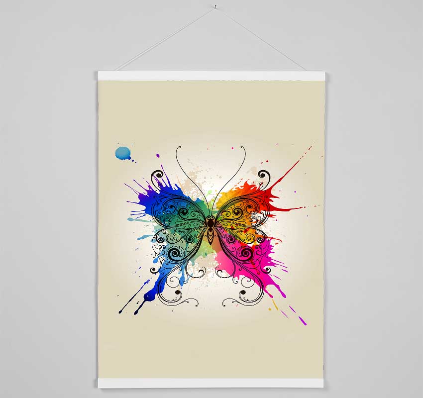 Rainbow Splash Butterfly Hanging Poster - Wallart-Direct UK