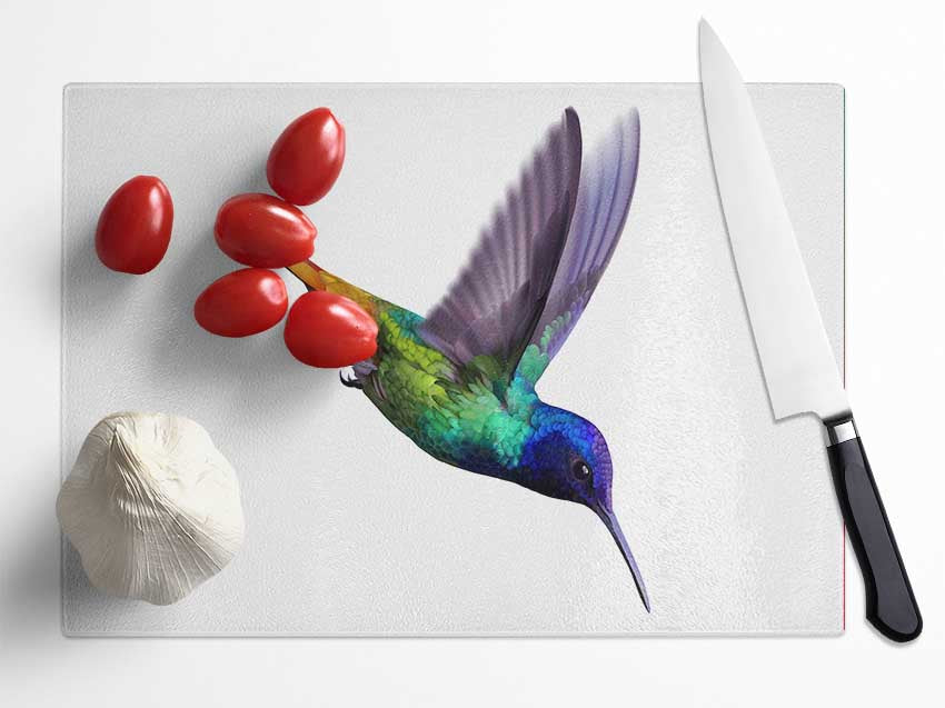 Hummingbird Colours Glass Chopping Board