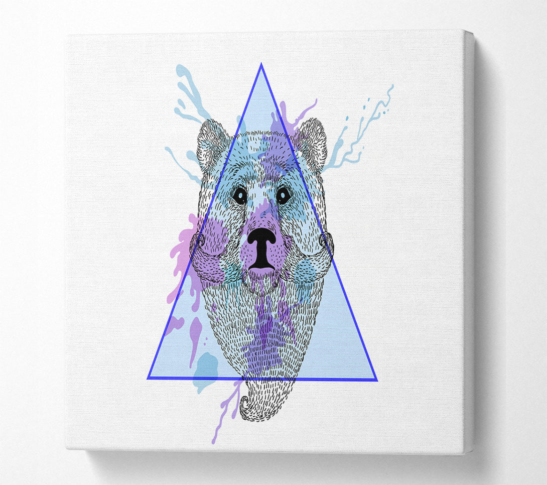 A Square Canvas Print Showing Bear Mustache Square Wall Art