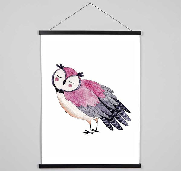 Pink Owl Hanging Poster - Wallart-Direct UK