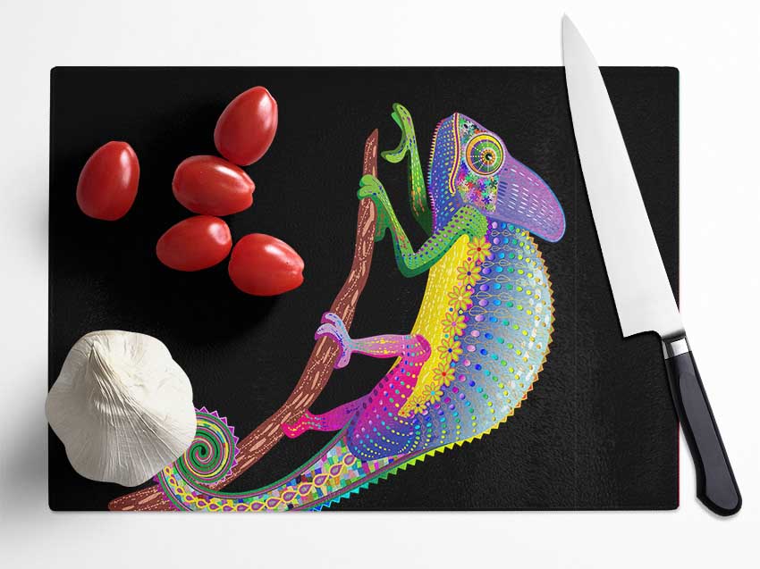 Chameleon Rainbow Glass Chopping Board