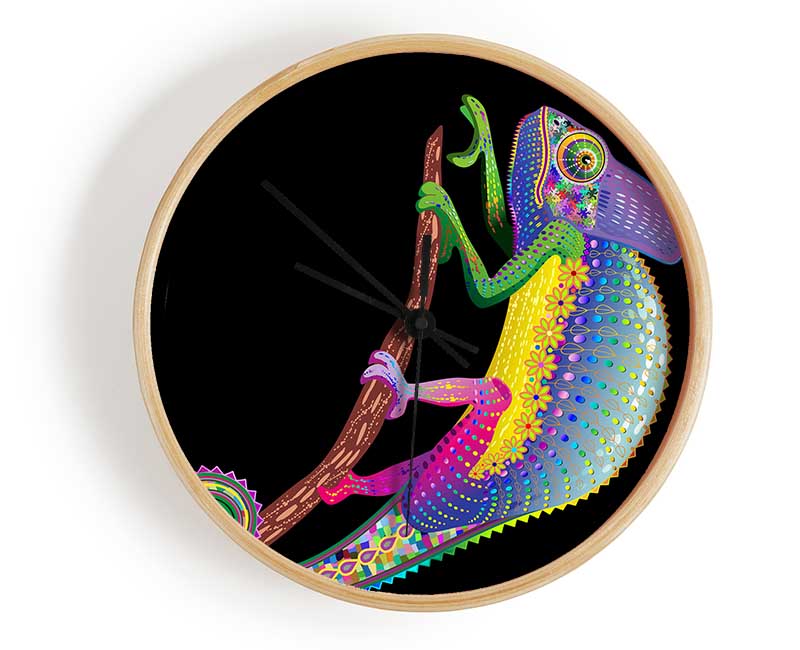 Chameleon Rainbow Clock - Wallart-Direct UK