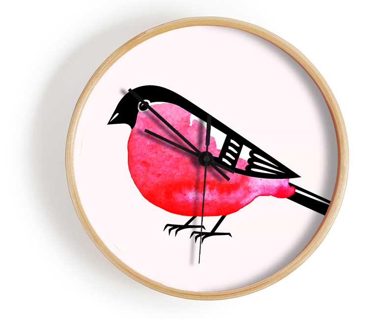 Pink Robin Breast Clock - Wallart-Direct UK