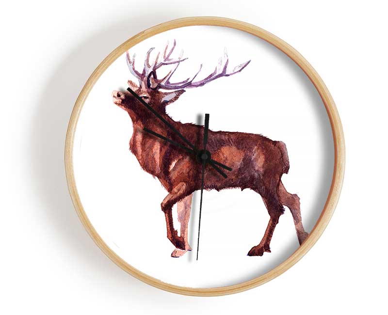 Red Stag Delight Clock - Wallart-Direct UK