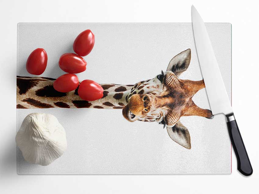 Goofy Giraffe Glass Chopping Board