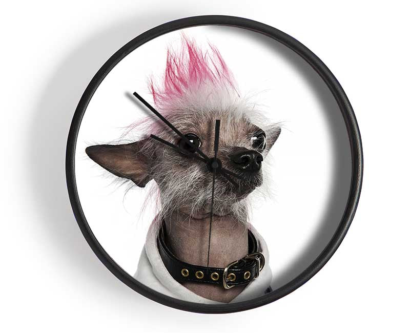 Chinese Crested Punk Dog Clock - Wallart-Direct UK