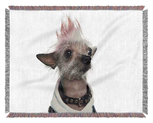 Chinese Crested Punk Dog Woven Blanket