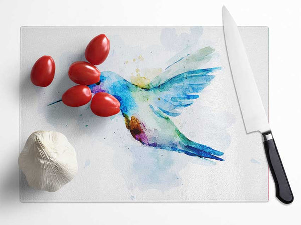 Hummingbird Splash Glass Chopping Board