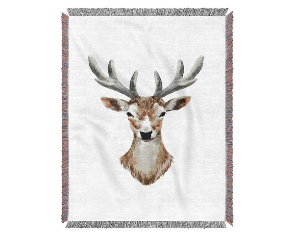 Female Deer Head Woven Blanket