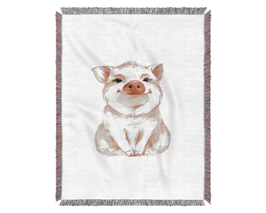 Cute Little Piggy Woven Blanket