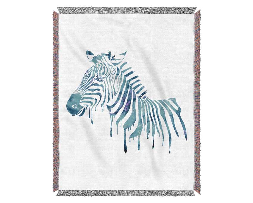 Blue Zebra Woven Blanket