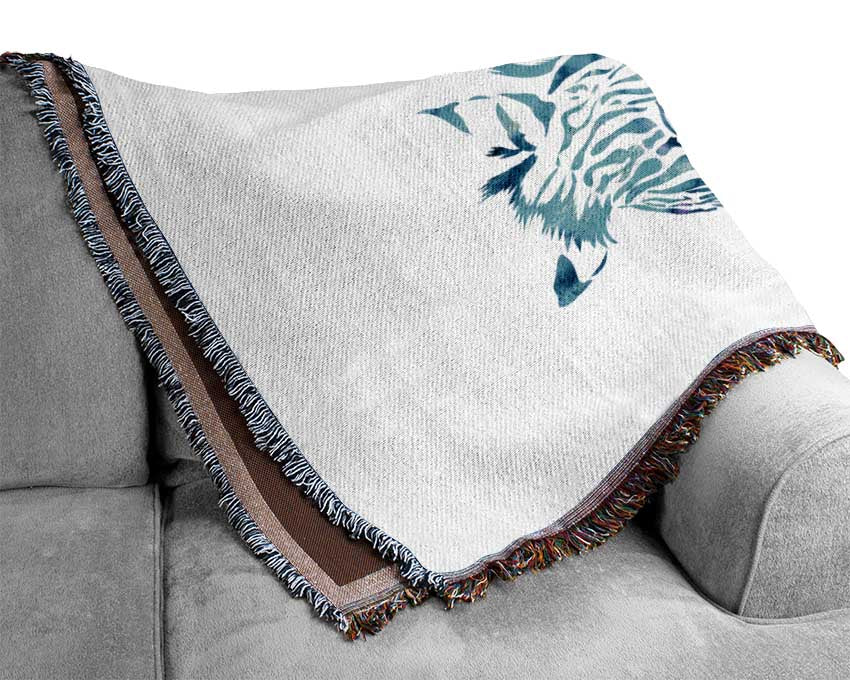 Blue Zebra Woven Blanket