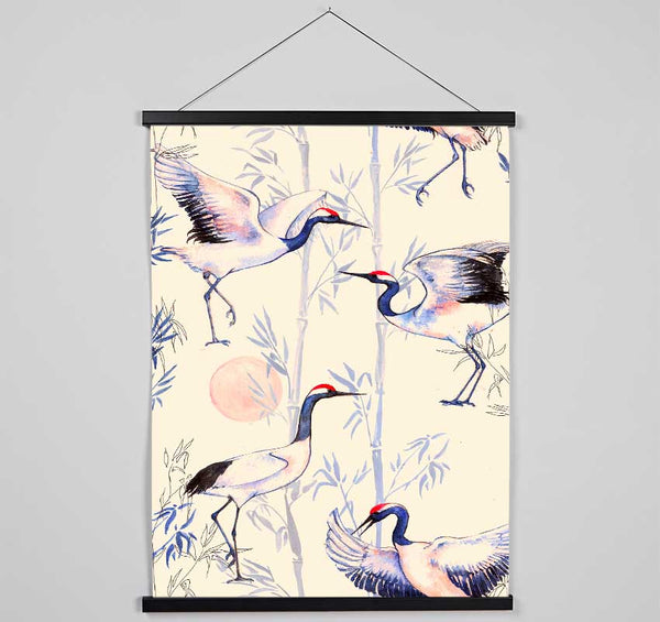 Crane Bamboo Hanging Poster - Wallart-Direct UK