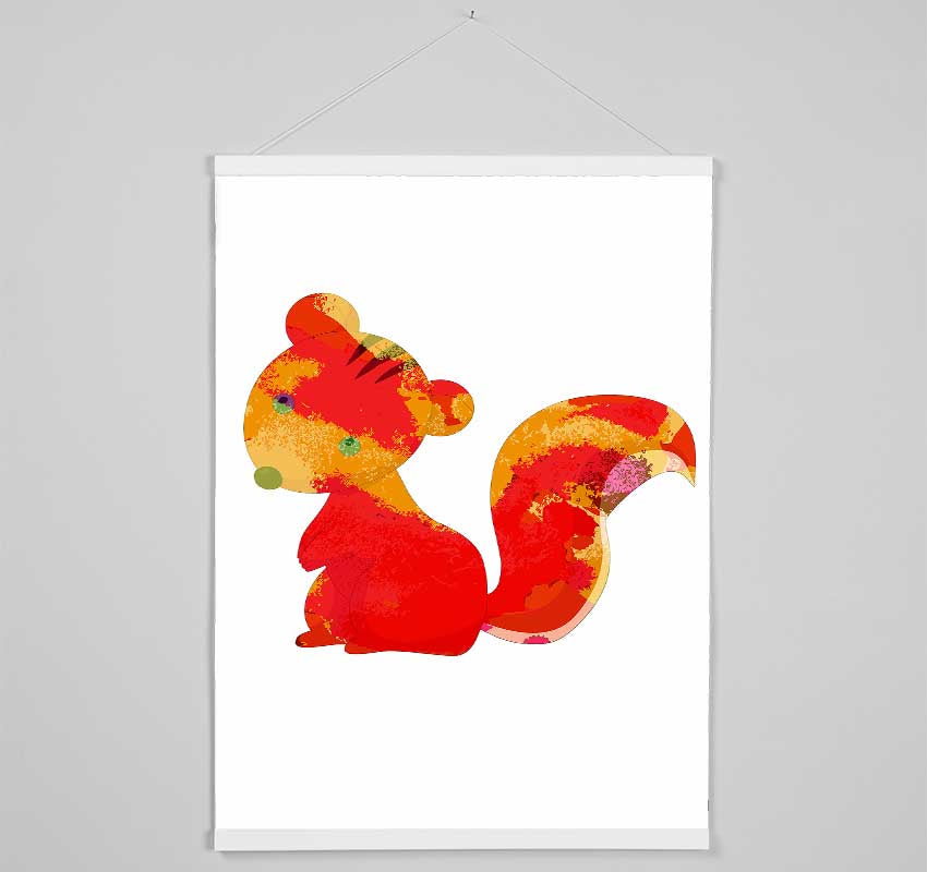 Orange Squirrel Hanging Poster - Wallart-Direct UK