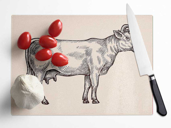 Hereford Cow Glass Chopping Board