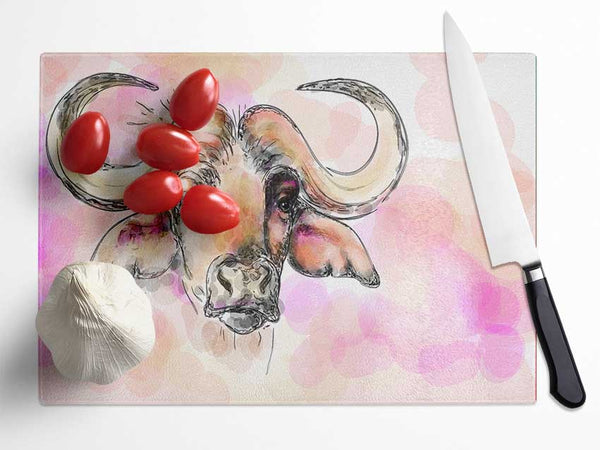 Texas Longhorn Cow Glass Chopping Board