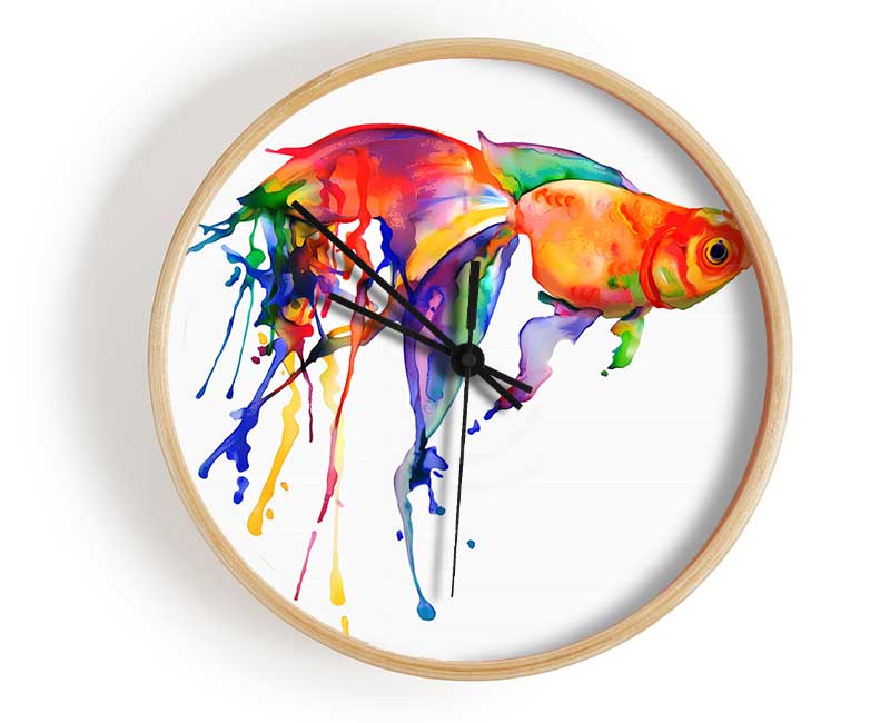 Rainbow Goldfish Clock - Wallart-Direct UK