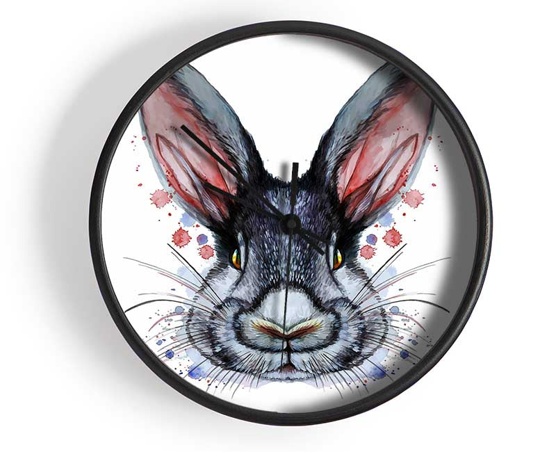 Pink Rabbit Ears Clock - Wallart-Direct UK