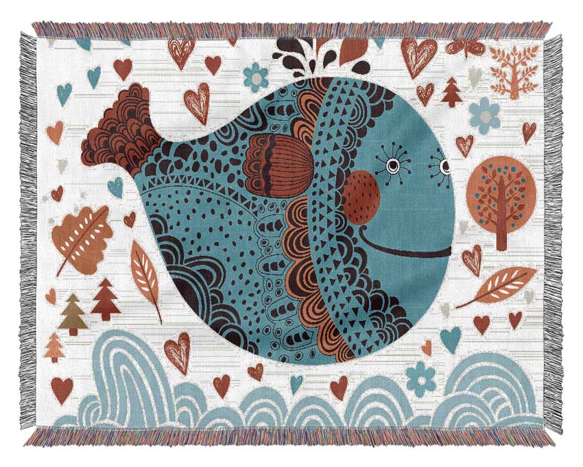 Pufferfish Love Woven Blanket