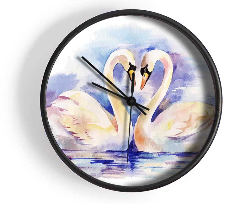 Swan Love Clock - Wallart-Direct UK