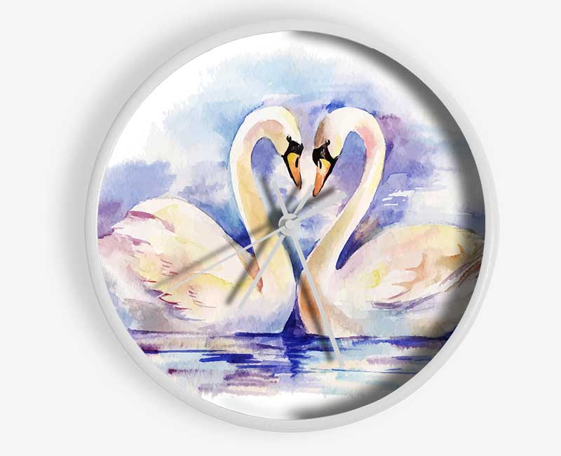 Swan Love Clock - Wallart-Direct UK