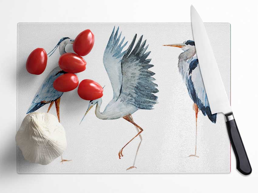 Heron Trio Glass Chopping Board