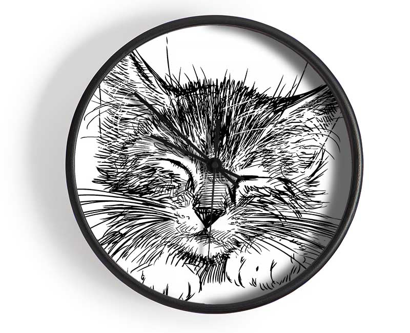 Cute Kitten Face Clock - Wallart-Direct UK