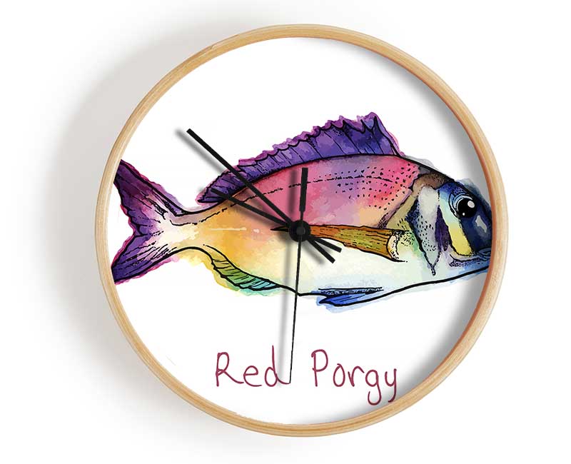 Red Porgy Rainbow Clock - Wallart-Direct UK