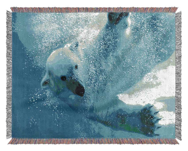 Polar Bear Swim Woven Blanket