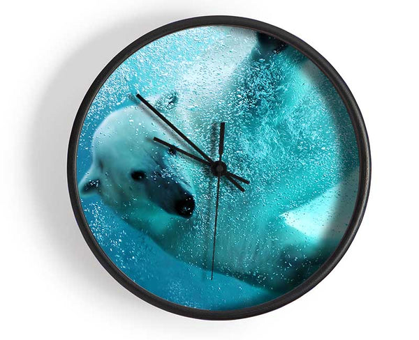 Polar Bear Swim Clock - Wallart-Direct UK