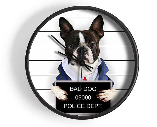 Naughty French Bulldog Clock - Wallart-Direct UK