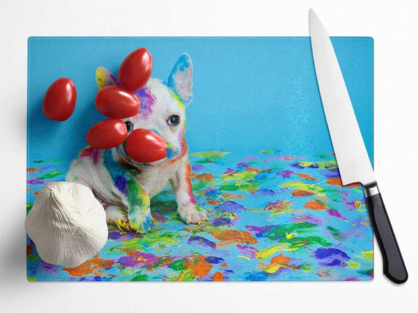 French Bulldog Paint Party Glass Chopping Board