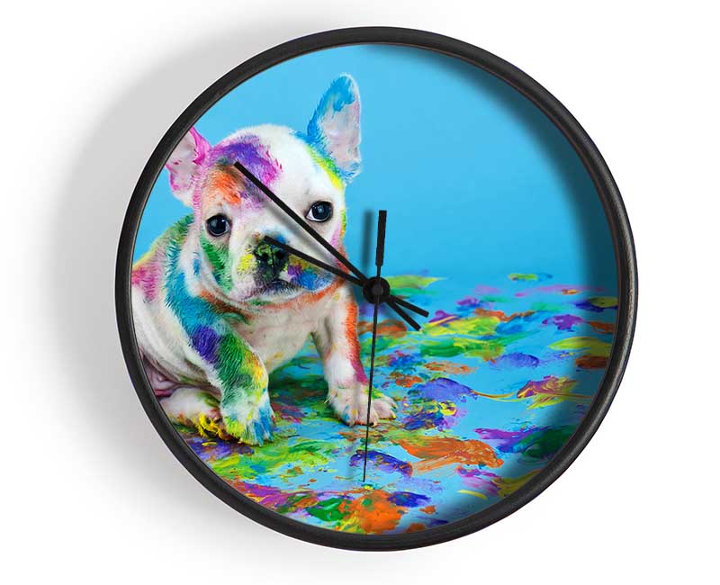 French Bulldog Paint Party Clock - Wallart-Direct UK