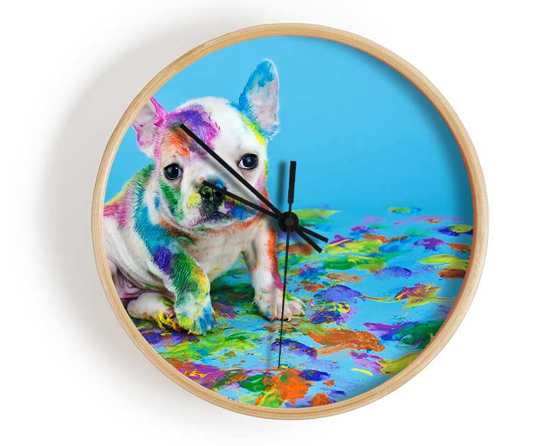 French Bulldog Paint Party Clock - Wallart-Direct UK