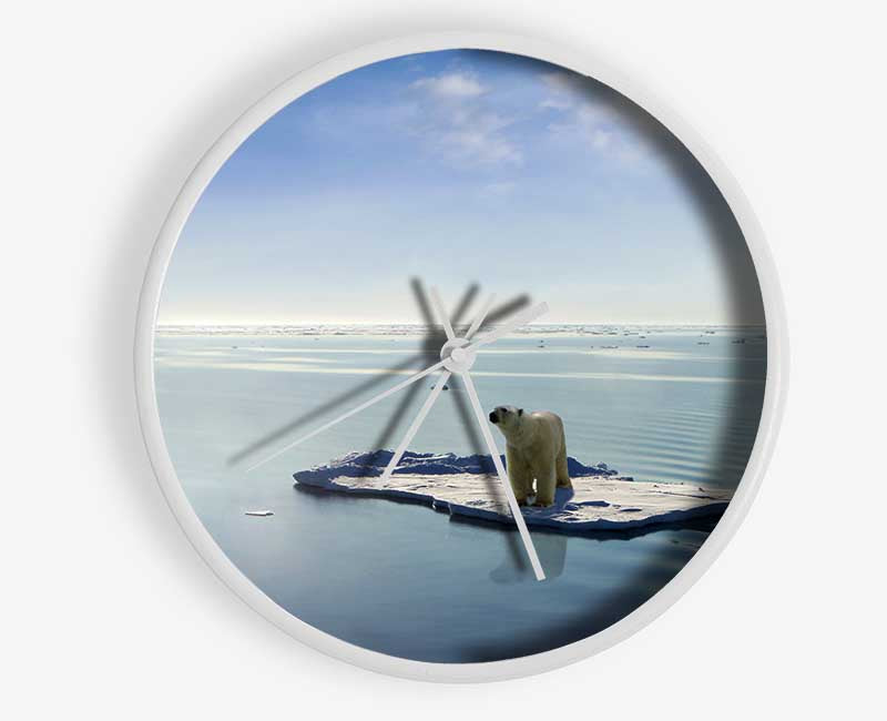 Floating Polar Bear Clock - Wallart-Direct UK