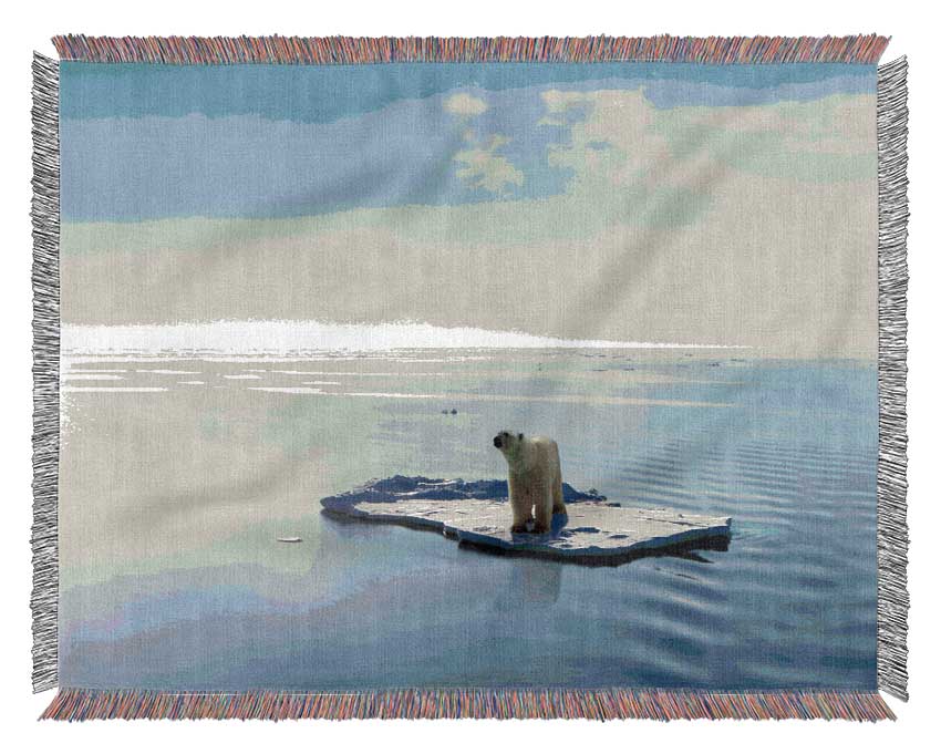 Floating Polar Bear Woven Blanket