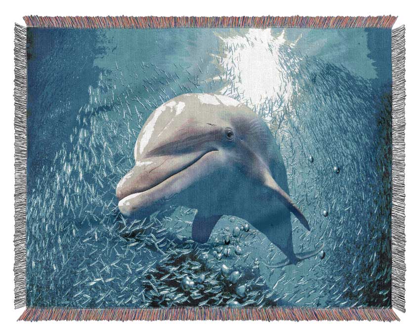 Dolphin Dinner Time Woven Blanket