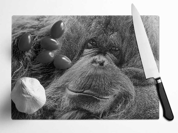 Orangutan Face Glass Chopping Board