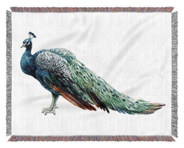 Peacock Stance Woven Blanket