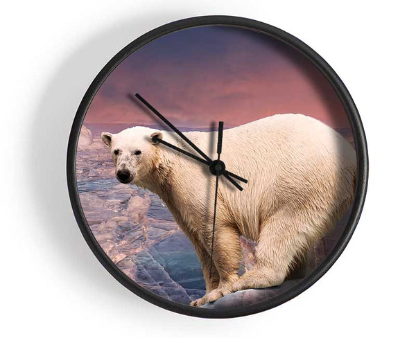 Polar Bear Skies Clock - Wallart-Direct UK