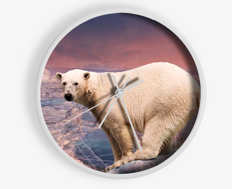 Polar Bear Skies Clock - Wallart-Direct UK