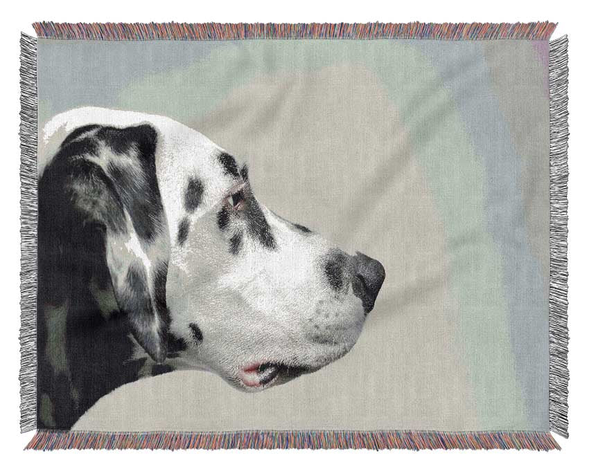 Dalmation Dog Face Woven Blanket