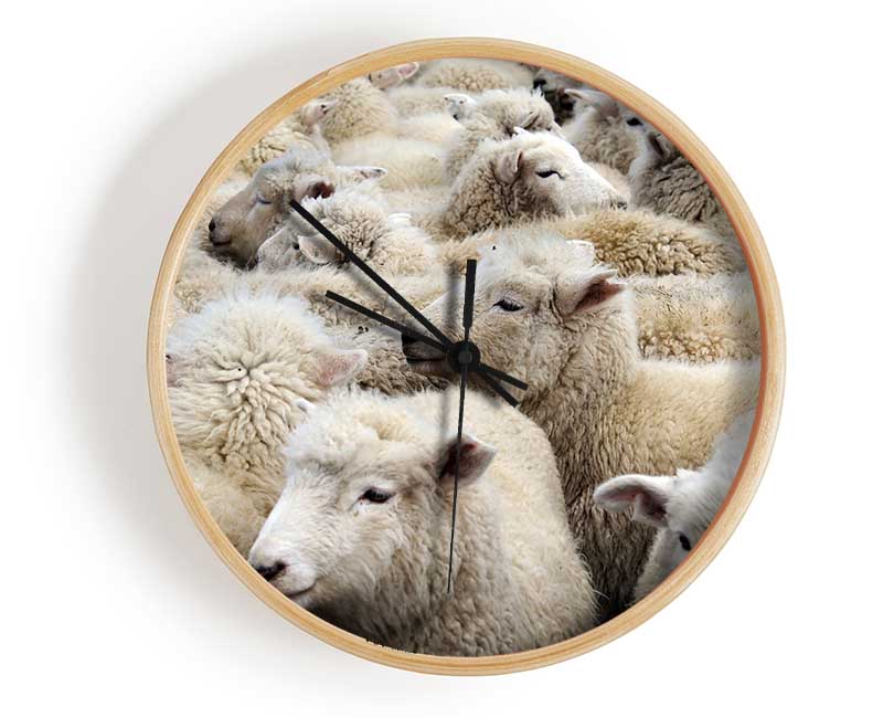 Sheep Heard Clock - Wallart-Direct UK