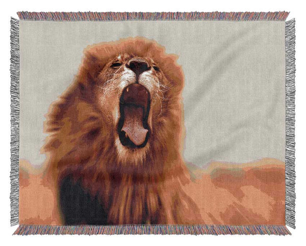 King of The Jungle Lion Roar Woven Blanket