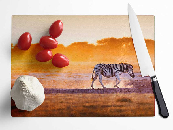 Zebra Roaming Glass Chopping Board