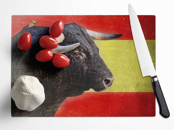 Spanish Bull Glass Chopping Board