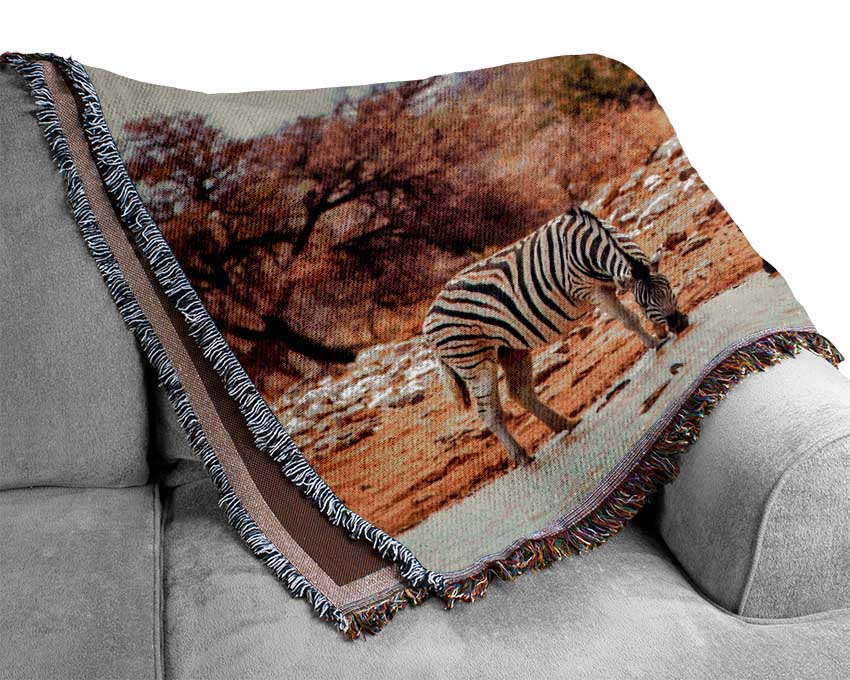 Safari Watering hole Woven Blanket